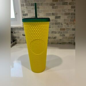 Starbucks Hawaii Collection Textured Yellow Tumbler with Green Lid 🍍